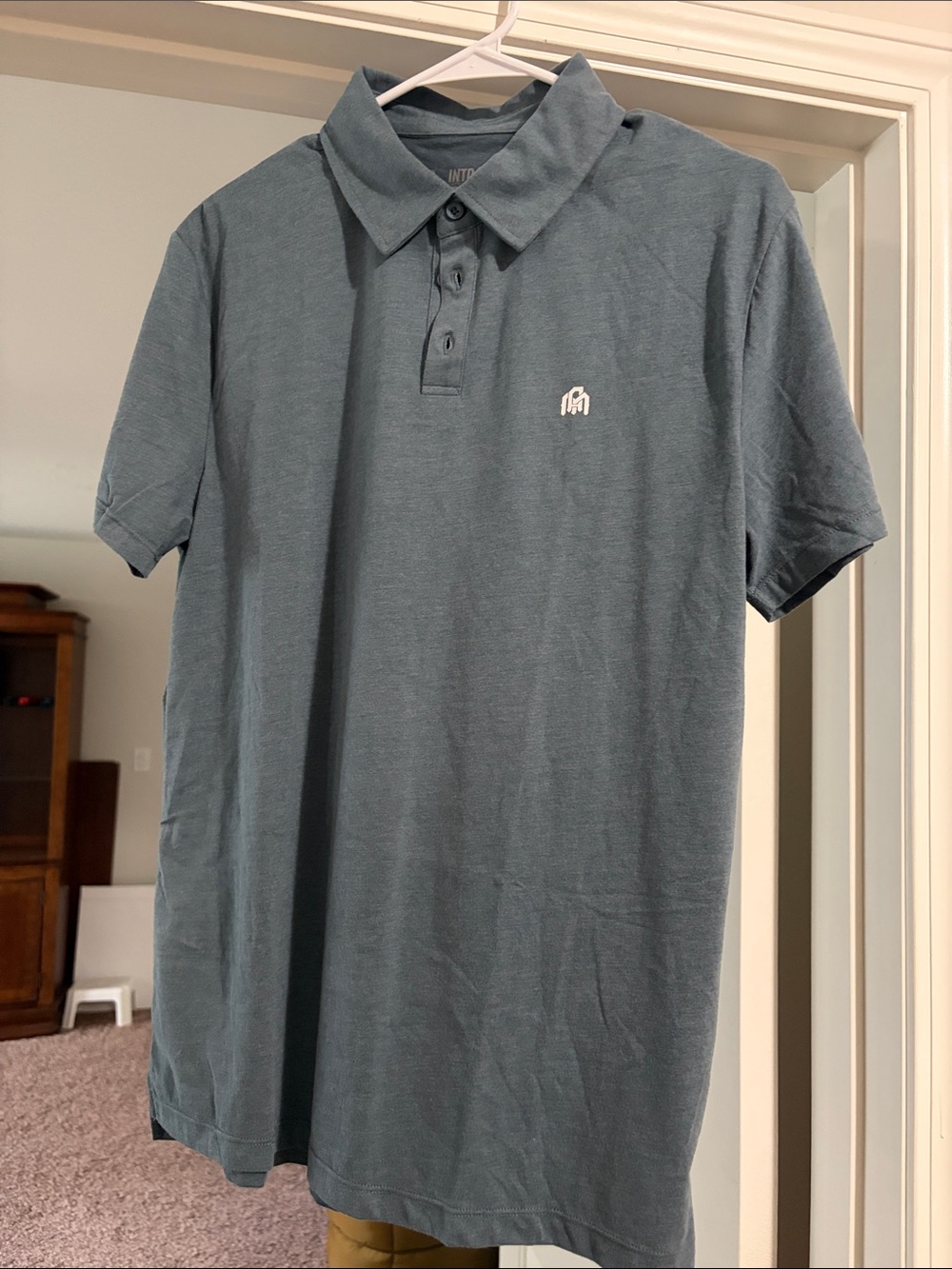 Men's Slate Blue Polo Into the AM Shirt, Men’s Medium
